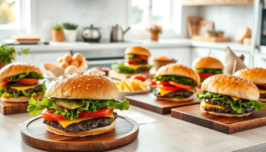 Delicious burger variations in meal kits