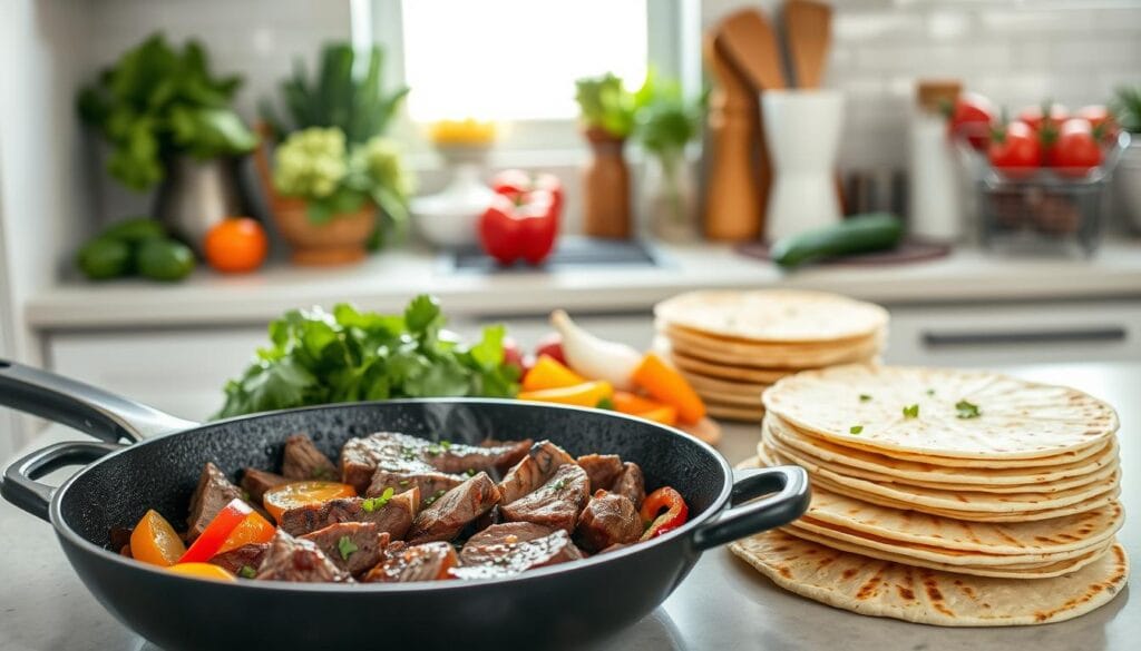 Easy Steak Fajitas cooking steps