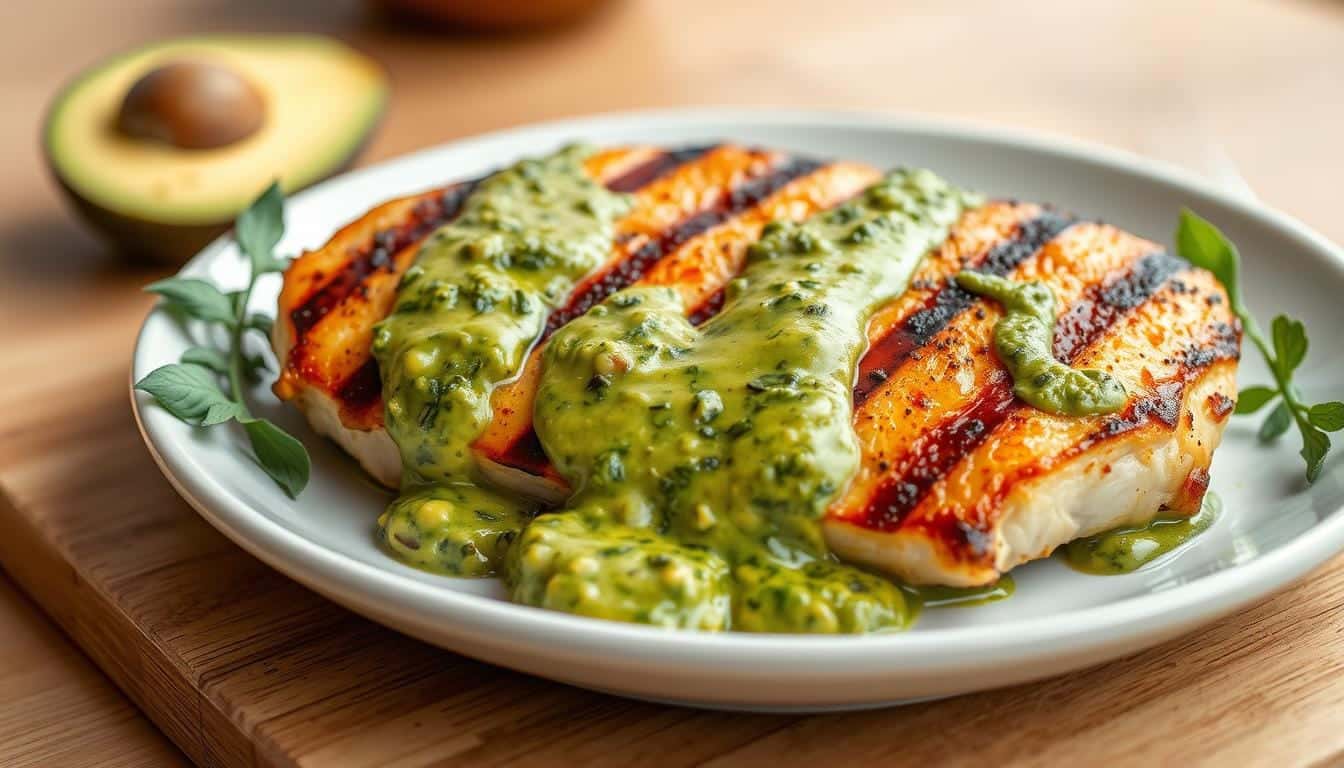 Grilled Chicken with Avocado Pesto