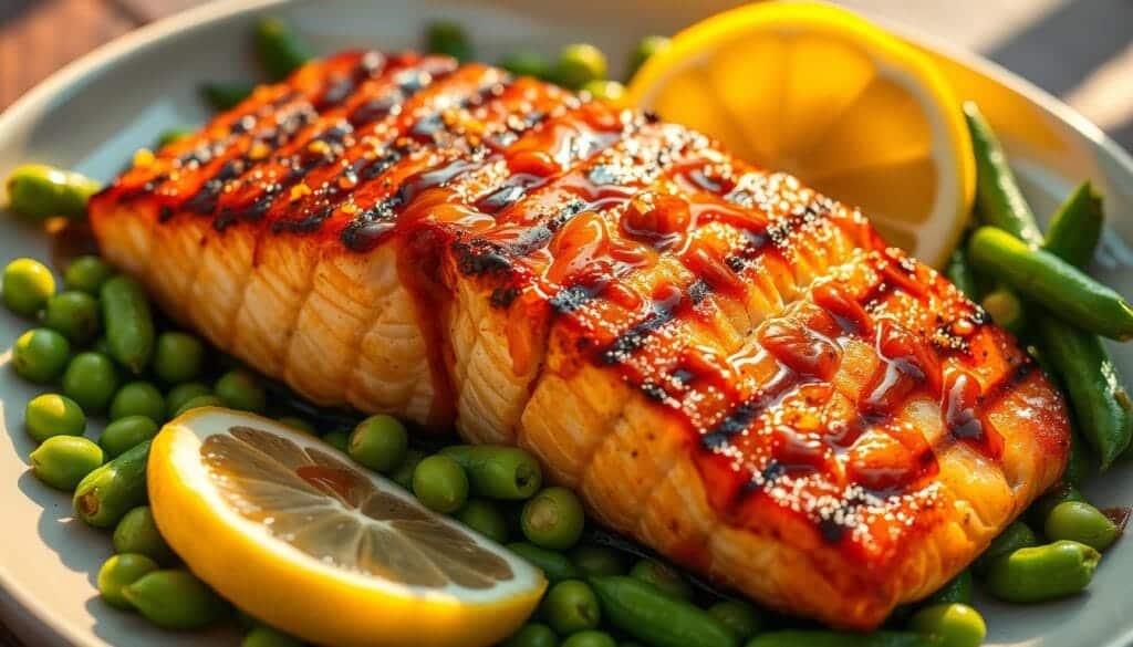 Healthy dinner idea with Honey-Soy Grilled Salmon
