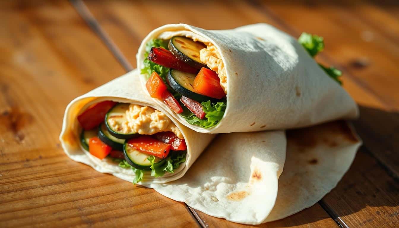 Hummus and Grilled Vegetable Wrap
