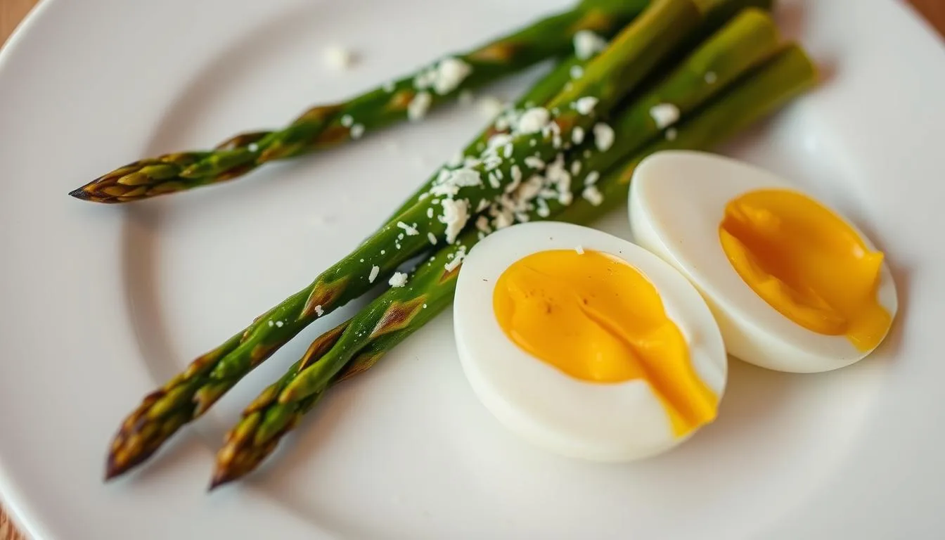 Roasted Asparagus with Parmesan and Eggs