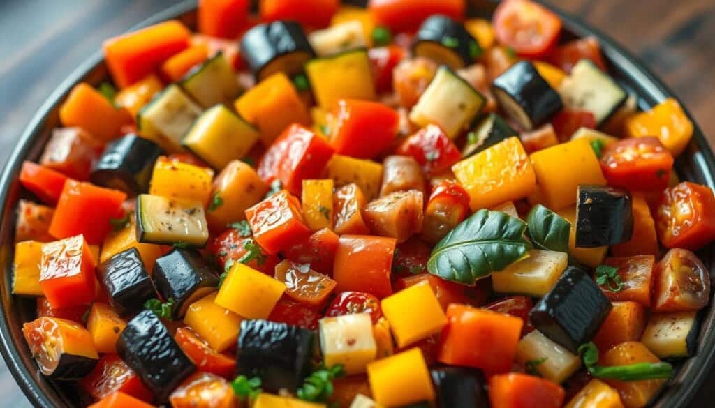 Vegetarian Ratatouille recipe with colorful vegetables
