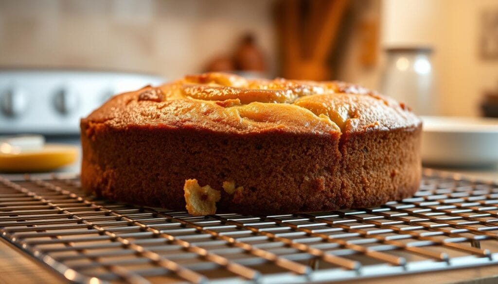 delicious apple cake cooling on rack