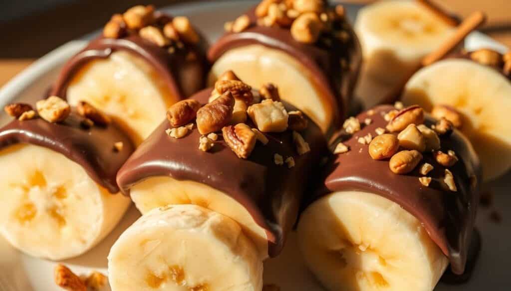 frozen banana treats with nutty toppings