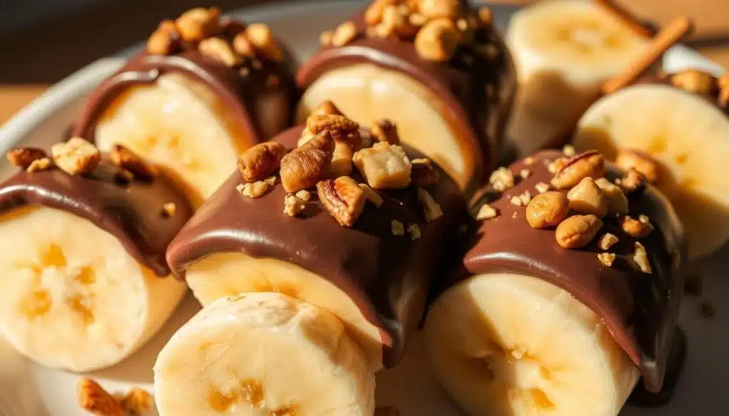 frozen banana treats with nutty toppings