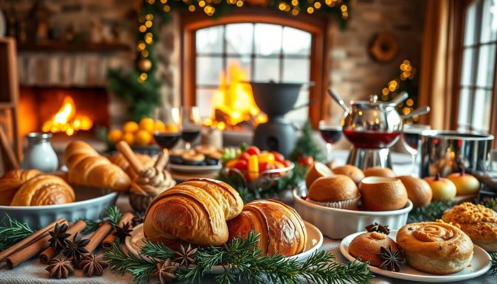 holiday brunch buffet with seasonal spices