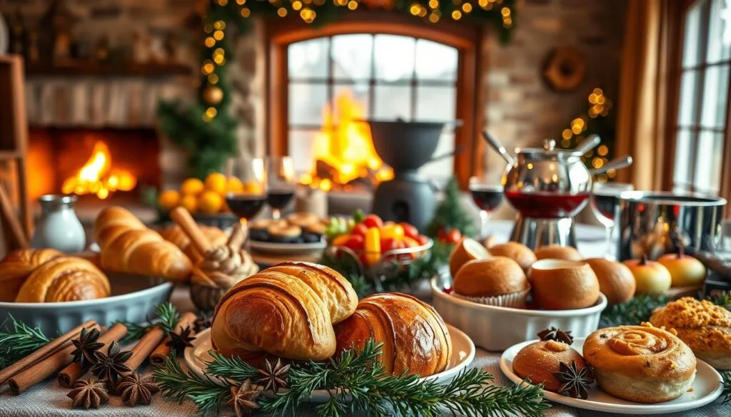 holiday brunch buffet with seasonal spices