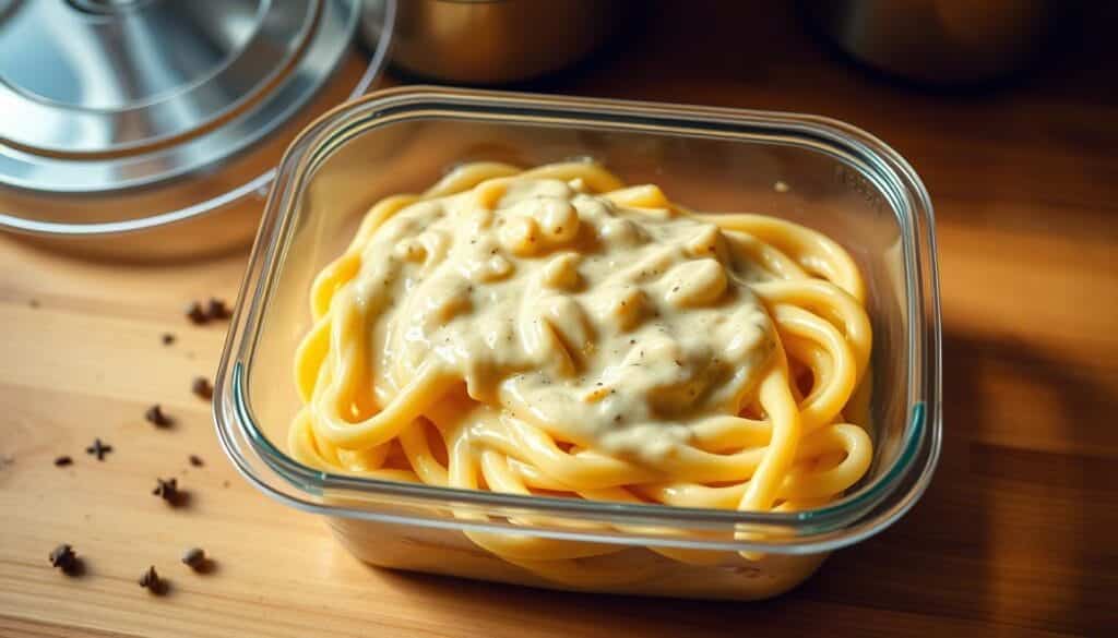 homemade carbonara leftovers storage