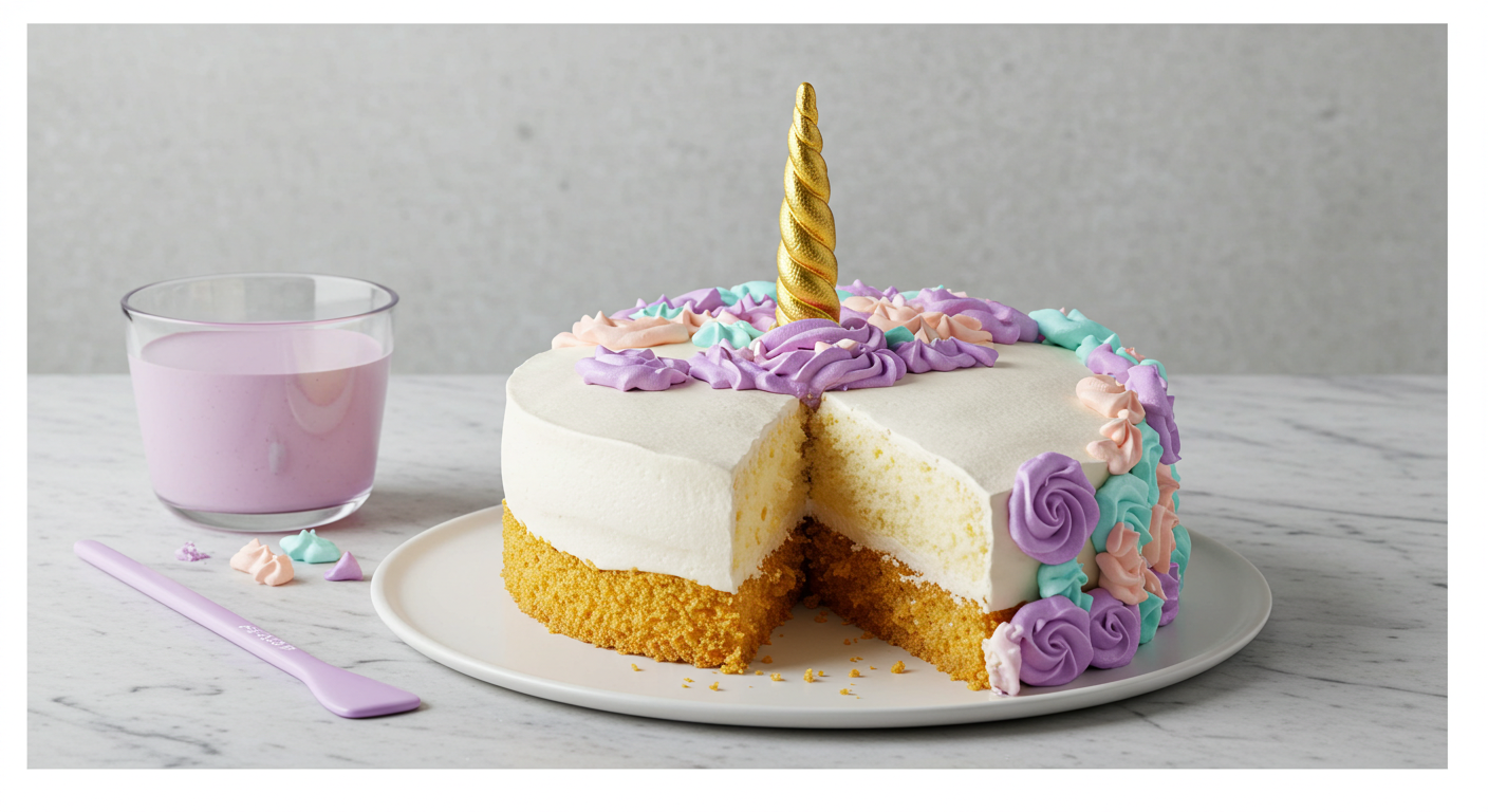 How to Make the Perfect Birthday Unicorn Cake: A Step-by-Step Guide 2 A slice of magic! ✨🦄 This dreamy unicorn cake is almost too pretty to eat!