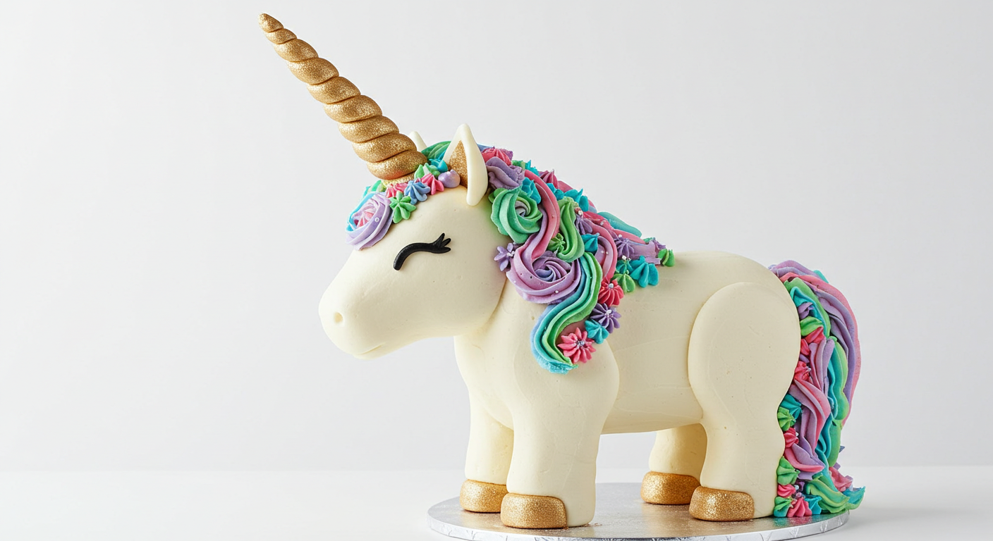 How to Make the Perfect Birthday Unicorn Cake: A Step-by-Step Guide 6 3D Unicorn Cake with Golden Horn and Colorful Mane