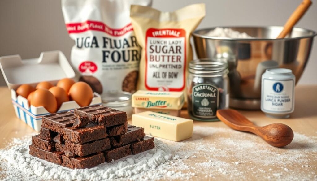 ingredients for lunch lady brownies
