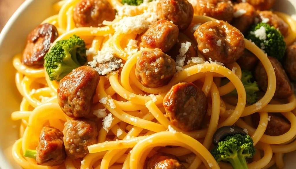 lemon garlic sausage pasta