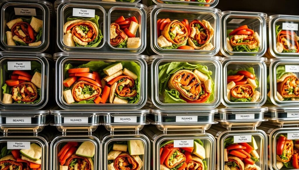 meal prep and storage tips for healthy wrap option