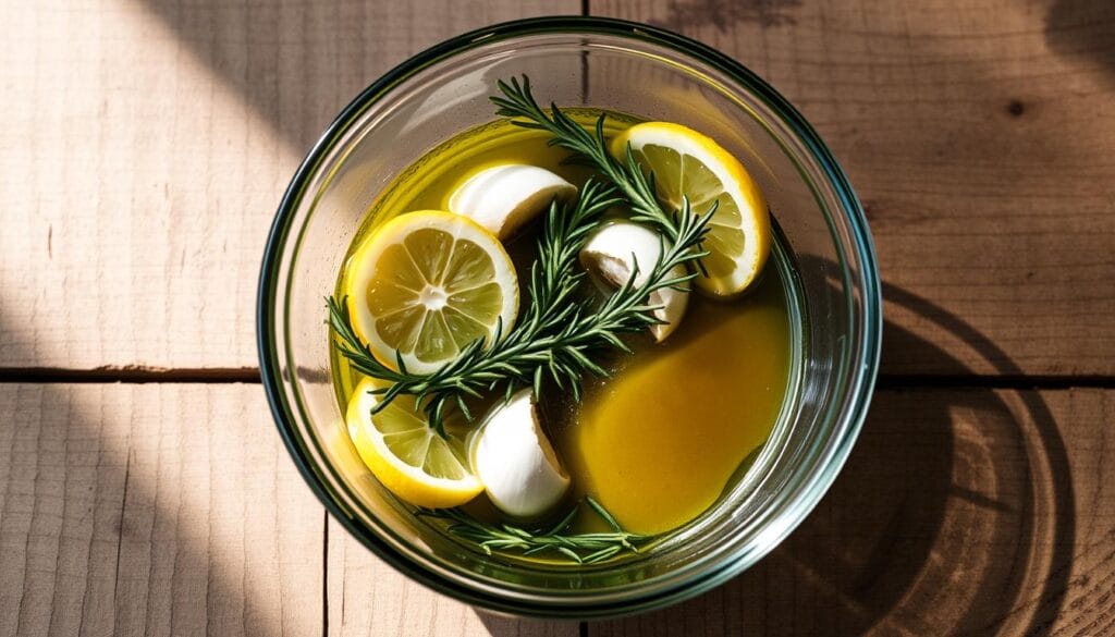 rosemary chicken marinade ingredients in a bowl rosemary chicken marinade ingredients in a bowl