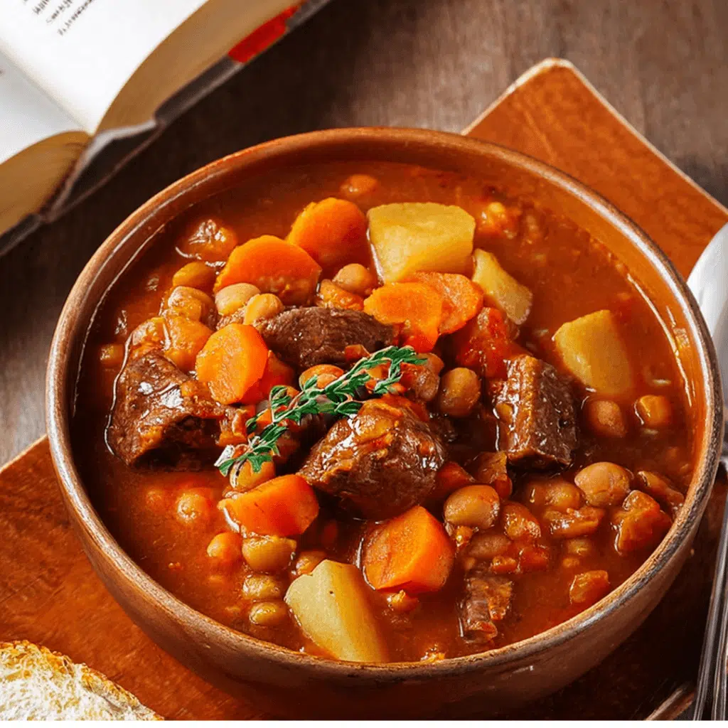 🎤 4 Irresistible Taylor Swift-Inspired Recipes Swifties Will Love 2 a bowl of soup with meat and vegetables