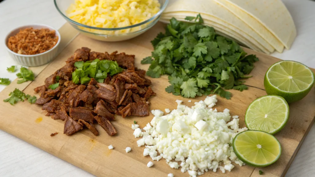 Cheesy and Crispy: How to Make Quesabirria Tacos 2 Quesabirria Tacos ingredients