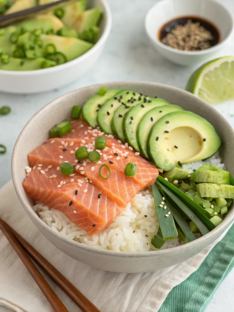 Salmon Rice Bowl ingredients