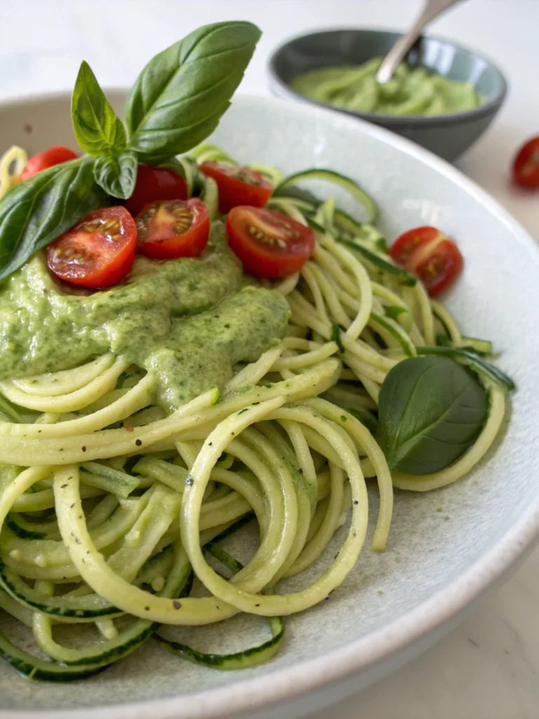 Zucchini Noodles with Avocado Pesto 1 Zucchini Noodles with Avocado Pesto