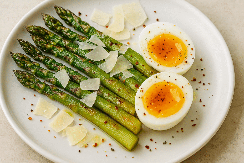 Roasted Asparagus with Parmesan and Eggs