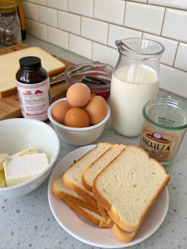 an image of Custard Toast ingredients